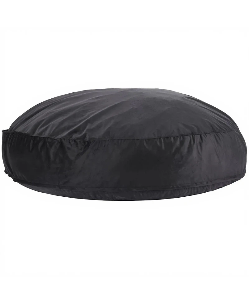 Slickblue Large Round Bean Bag Chair with Velvet Cover, Handle and Side Pocket