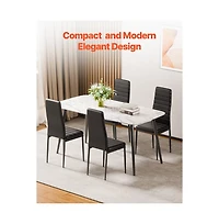 Slickblue Set of 4 Modern Dining Chairs with Thick Cushions and Metal Legs