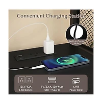 Sugift Mobile File Cabinet with Charging Station and Cable Management Hole