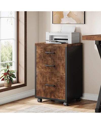 Tribesigns 3-Drawer Mobile File Cabinet with Casters