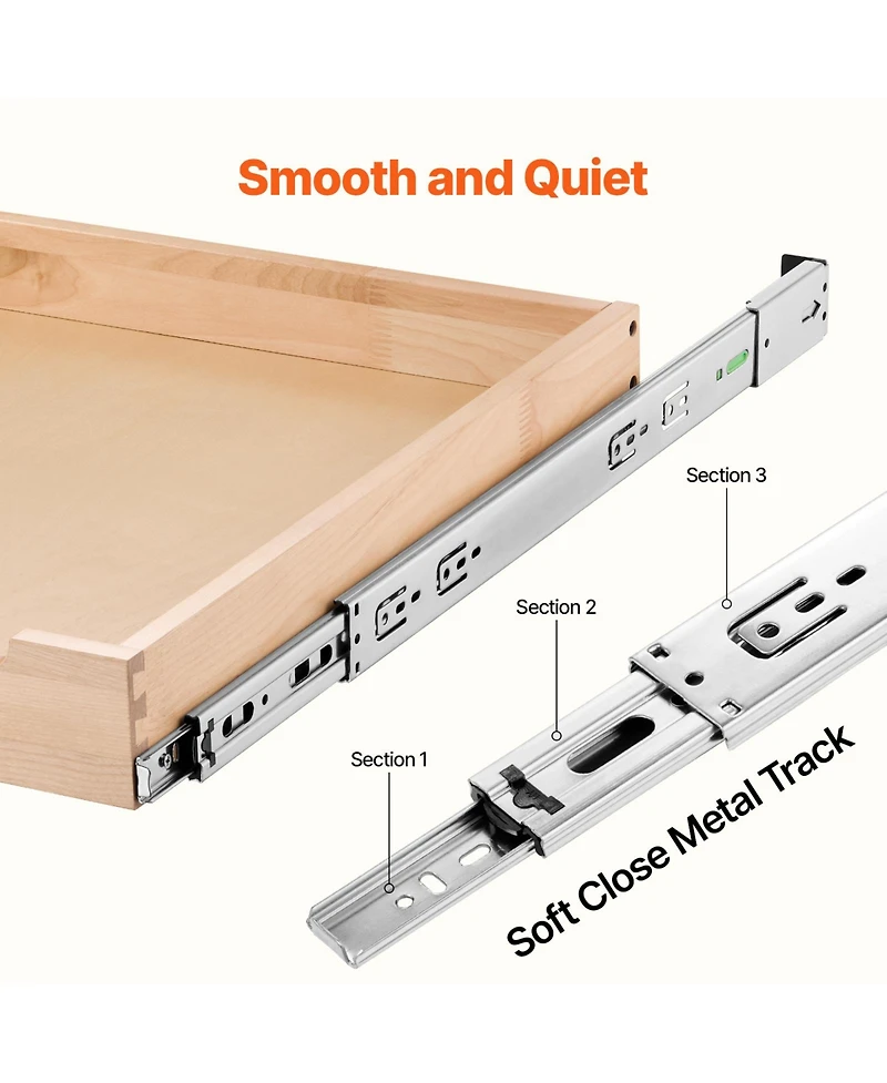 Sugift 20in W x 21in D Pull Out Cabinet Organizer Soft Close Sliding Wood Drawer Shelf