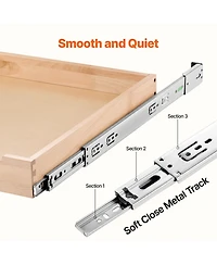Sugift 20in W x 21in D Pull Out Cabinet Organizer Soft Close Sliding Wood Drawer Shelf