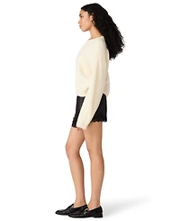 Steve Madden Women's Carmen Crewneck Fuzzy-Knit Sweater