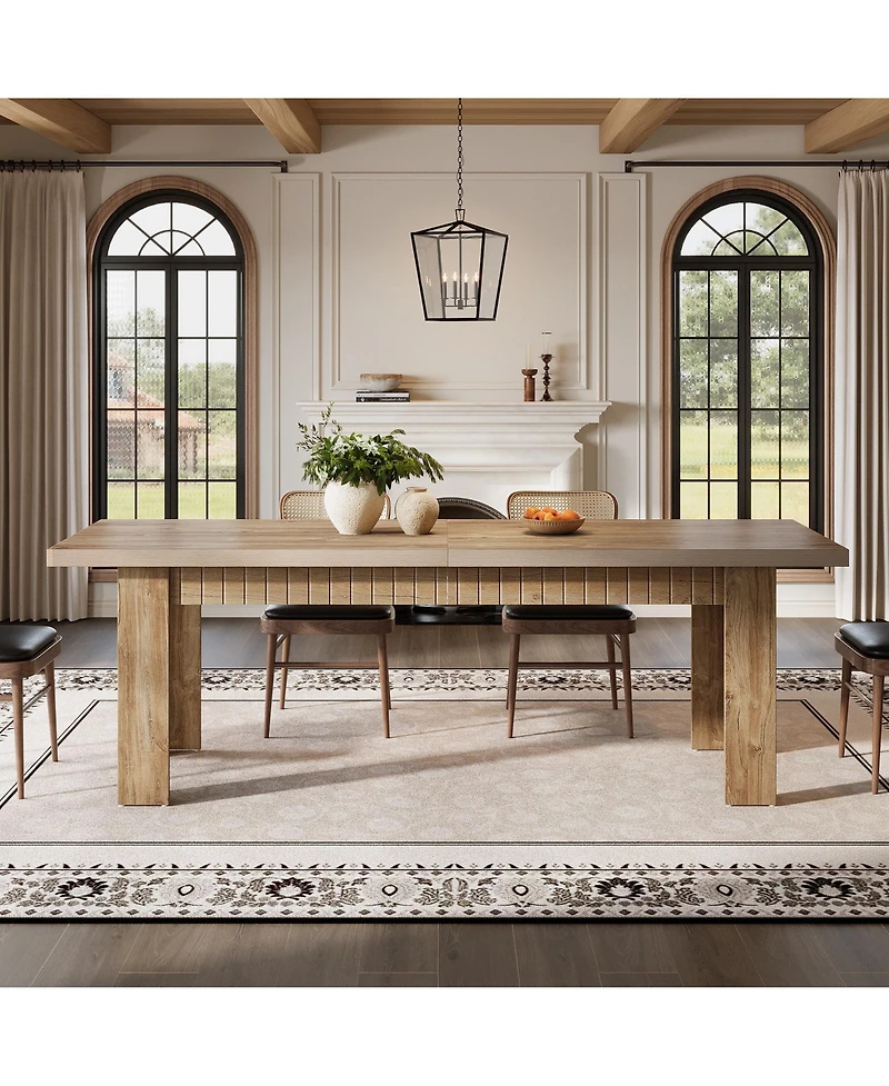 Tribesigns 79 Inch Wood Dining Table for 6-8 People, Extra Long Kitchen