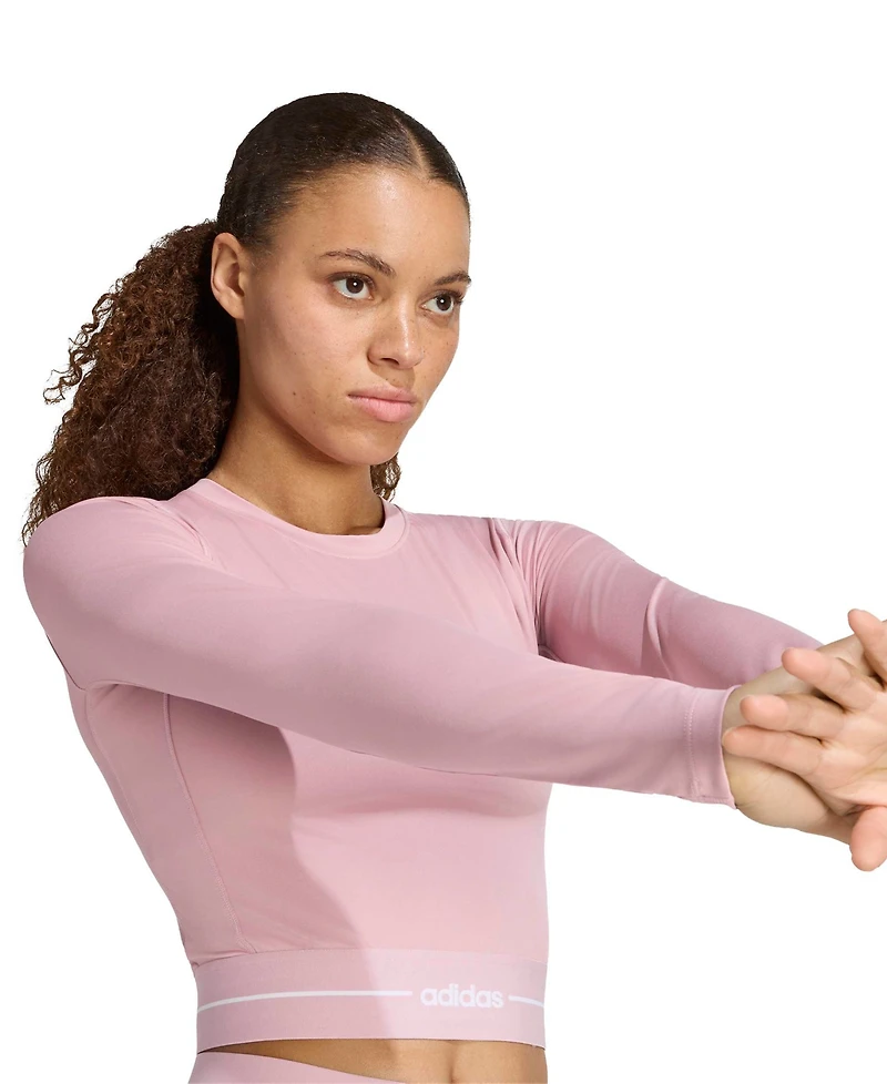 adidas Women's Long-Sleeve Cropped Tight-Fit Top