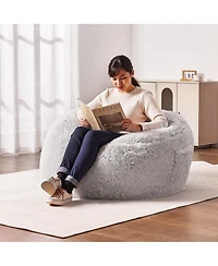 Slickblue Large Bean Bag Chair for Adults with Washable Cover and Side Pocket
