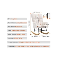 Slickblue Modern Nursery Rocking Chair for Bedroom and Living Room