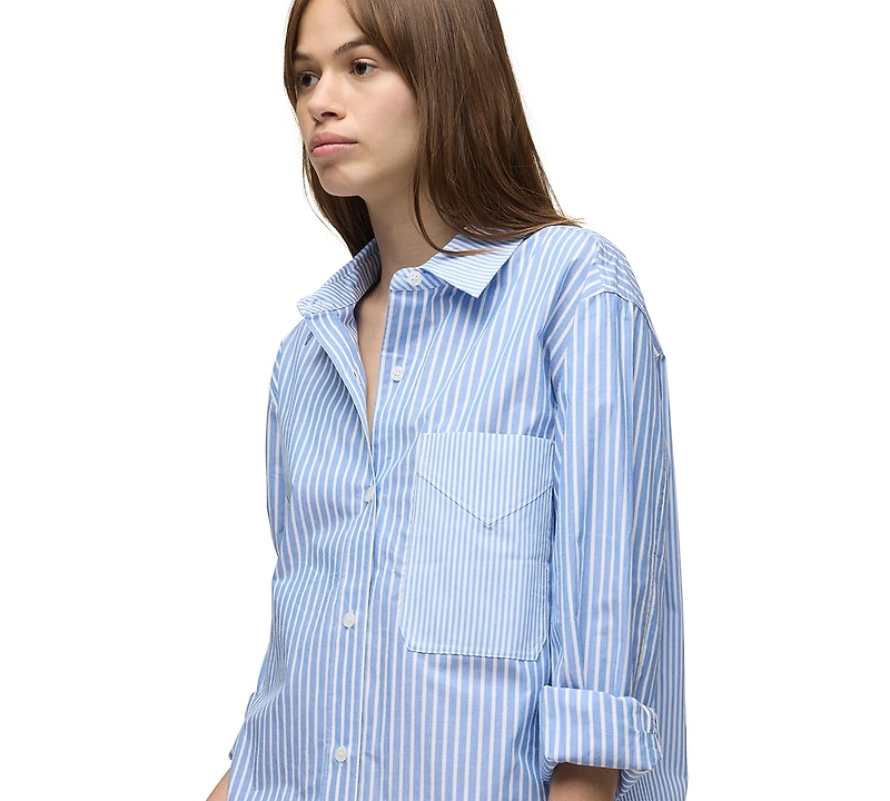Hudson Jeans Women's Oversized Striped Long-Sleeve Button-Down Shirt