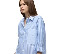 Hudson Jeans Women's Oversized Striped Long-Sleeve Button-Down Shirt