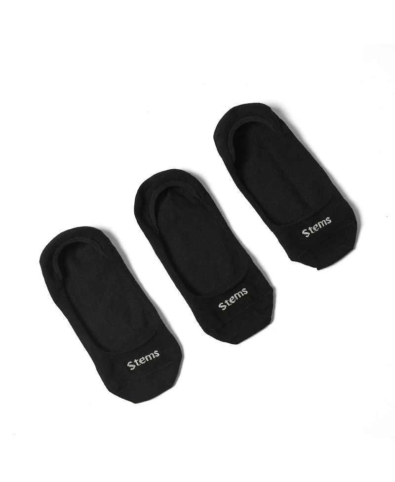Stems Women's Invisible Step No-Show Silicone Heel Grip Socks, 3-Pack