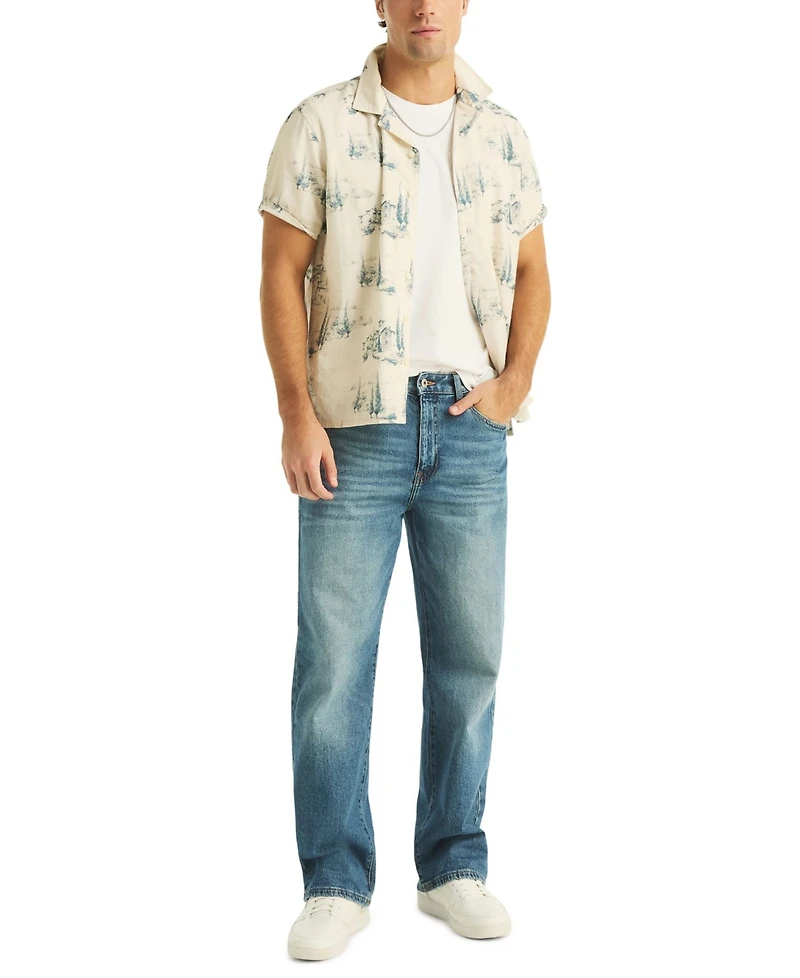 Nautica Men's Scenic Print Camp Collar Shirt