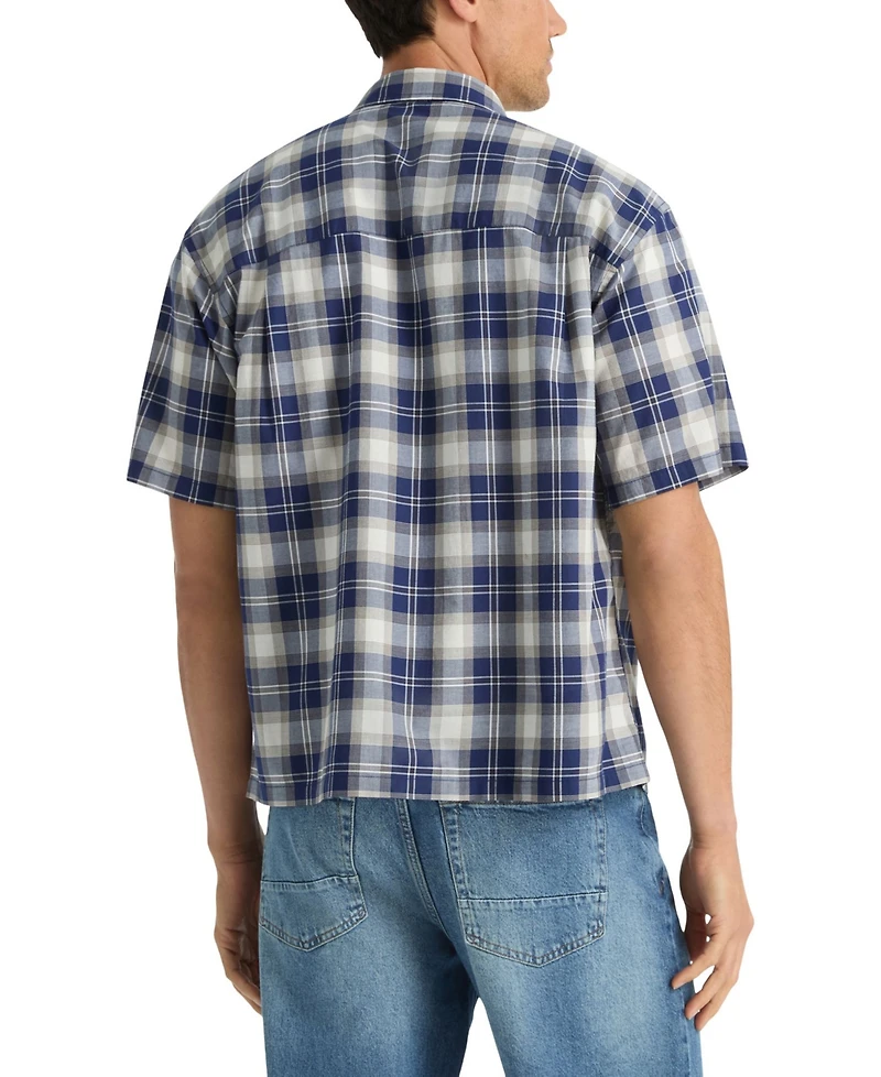 Nautica Men's Cotton Plaid Short-Sleeve Shirt