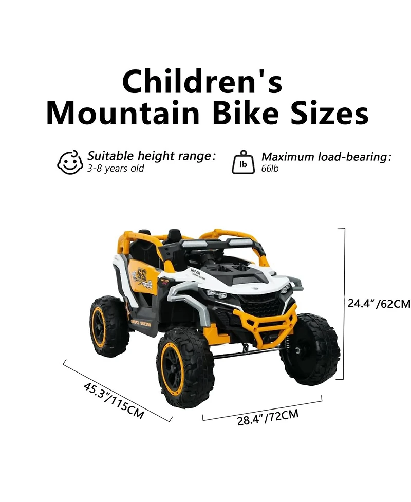 Yobtop Ride-On Truck with Remote Control, 2-Seater, 12V, Ages 3+