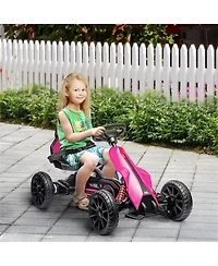 Yobtop 12V Electric Go Kart with Rechargeable Forward/Backward Drive Ride-On Toy, 66 lb Capacity, Ages 3-8