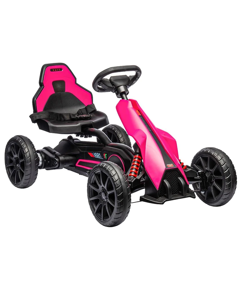 Yobtop 12V Electric Go Kart with Rechargeable Forward/Backward Drive Ride-On Toy, 66 lb Capacity, Ages 3-8