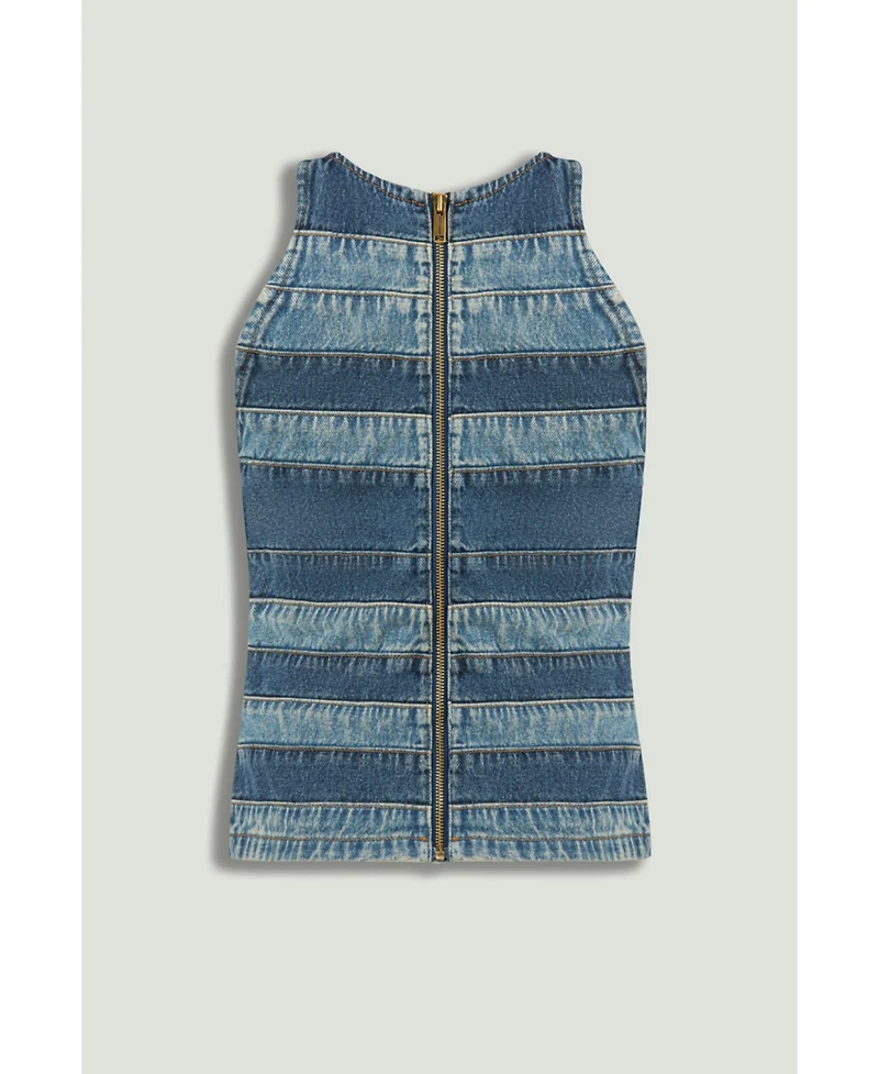 Nocturne Women's Halter Neck Denim Blouse