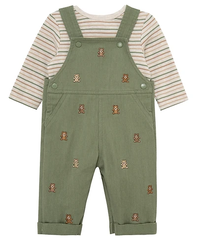 Little Me Baby Boys' Bears T-Shirt and Overall, 2-Piece Set