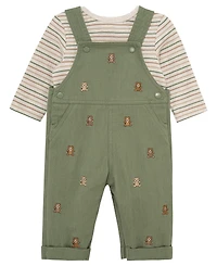 Little Me Baby Boys' Bears T-Shirt and Overall, 2-Piece Set