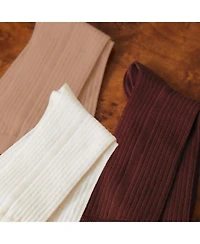 Stems Women's Ribbed Cotton/Cashmere-Blend Crew Socks, 3-Pack