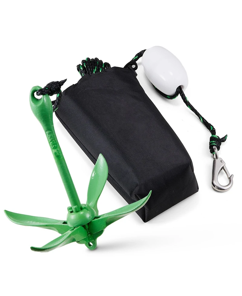 Sevorley Folding Kayak Anchor Kit, 3.5 lb Grapnel Anchor with 26 ft Rope, Buoy, Snap Hook and Storage Bag