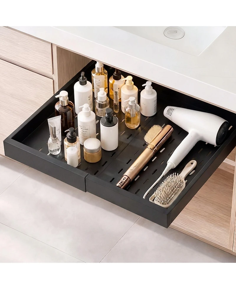 Sugift 2-Pack Pull Out Cabinet Organizer Expandable 12.2in-18.9in Width 20.47in Deep Sliding Drawers