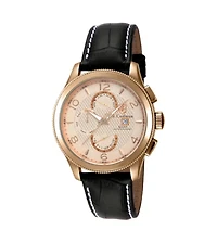 Invicta S.Coifman Men's Heritage Chronograph Dial Leather Strap Watch