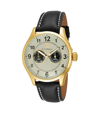 Invicta S.Coifman Men's Heritage Chronograph Dial Leather Strap Watch