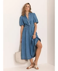 Mint Velvet Women's Denim Twist Midi Dress