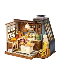 Robotime Baking Kitchen 3D Wooden Miniature Dollhouse Puzzle, Ages 3+