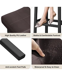 gaomon Set of 4 Saddle Bar Stools, 24" Counter Height Upholstered Padded Seat, Curved Backless Design for Kitchen Island or Home Bar