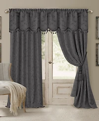 Elrene Mia Jacquard 52" x 19" Scalloped Blackout Valance