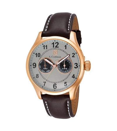 Invicta S.Coifman SC0318 Men's Heritage Chronograph Dial Leather Strap Watch