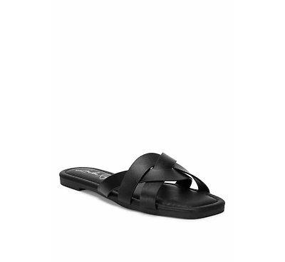 London Rag Women's Dickery Knotted Straps Detail Slip Ons