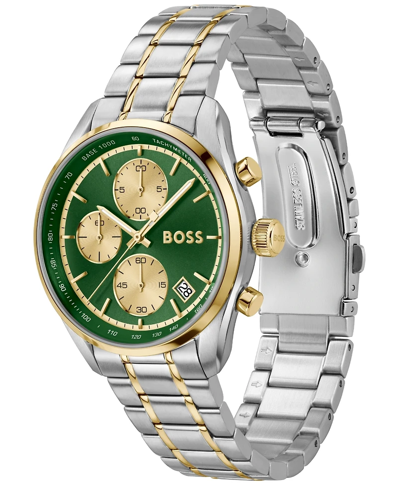 Hugo Boss Men's Grand Prix Quartz Chrono Two-Tone Stainless Steel Watch 38mm