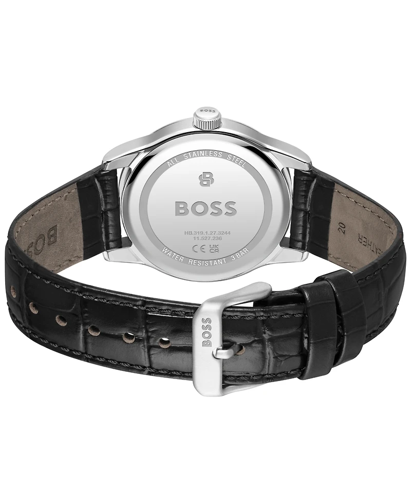 Hugo Boss Men's Langford Quartz Leather Watch 39mm