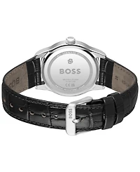 Hugo Boss Men's Langford Quartz Leather Watch 39mm