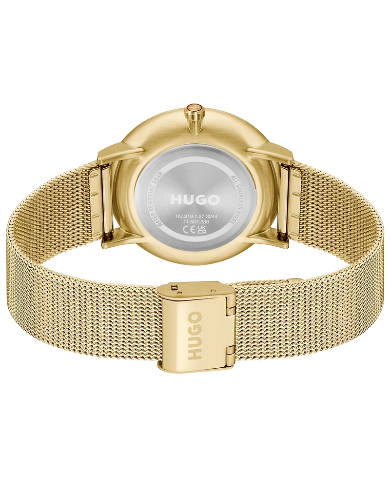 Hugo Boss Men's Style Quartz Ionic Plated Thin Gold Steel Watch 40mm