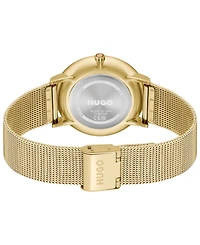 Hugo Boss Men's Style Quartz Ionic Plated Thin Gold Steel Watch 40mm