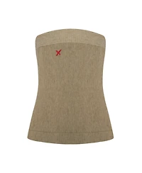 Pcfg Women's Linen-Blend Strapless Top