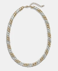 On 34th Crystal Stone Two-Tone Necklace, 16" + 2" extender, Macy's Exclusive