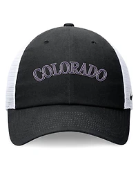 Nike Men's Black Colorado Rockies Wordmark Adjustable Trucker Hat