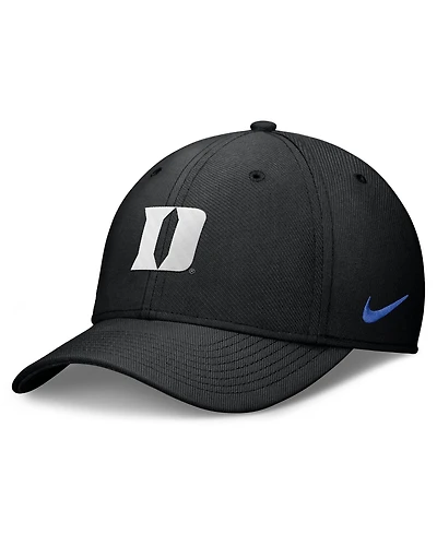 Nike Men's Black Duke Blue Devils Rise SwooshFlex Dri-fit Hat