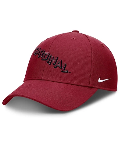 Nike Men's Cardinal Stanford Cardinal Slanted Primetime Rise Performance Adjustable Hat