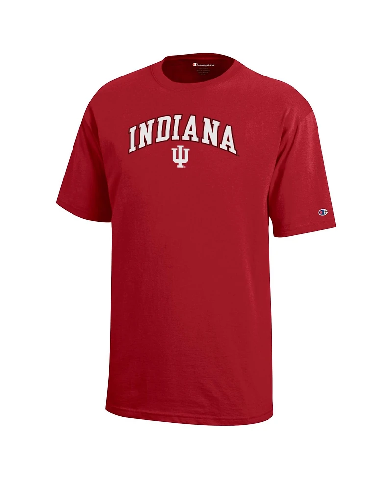 Big Boys and Girls Champion Crimson Indiana Hoosiers Arch Over Logo T-Shirt