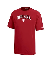 Big Boys and Girls Champion Crimson Indiana Hoosiers Arch Over Logo T-Shirt
