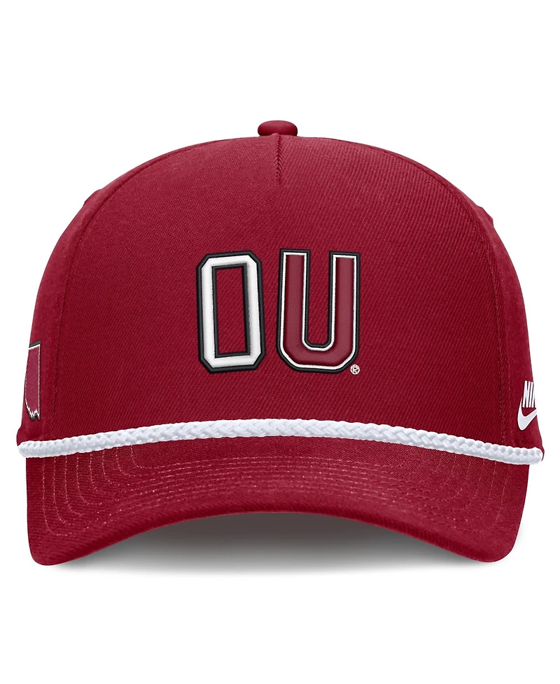 Nike Men's and Women's Crimson Oklahoma Sooners 2026 Basketball Refresh 5-Panel Rope Rise Hat