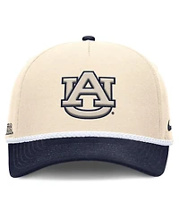 Men's and Women's Nike Natural Auburn Tigers 2026 Primetime Natural 5-Panel Rope 2-Tone Rise Hat