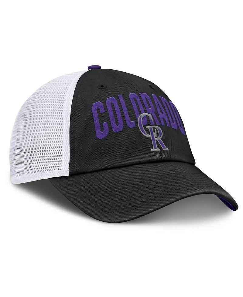 Men's Nike Black Colorado Rockies Primetime Club Adjustable Trucker Hat