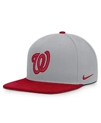 Men's Nike Gray/Red Washington Nationals Primetime Pro Dri-fit snapback Hat