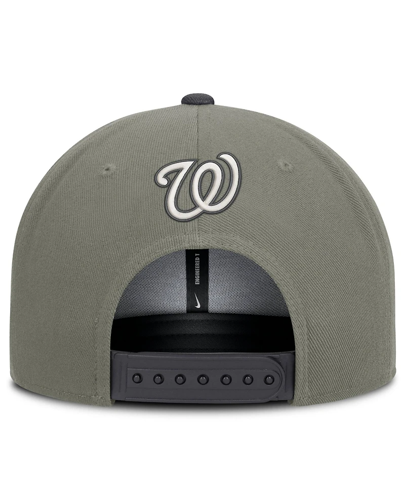 Men's Nike Olive Washington Nationals Pro Dri-fit snapback Hat